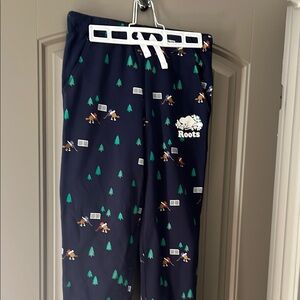 Roots Dark Blue Lounge Pants with Forest Print